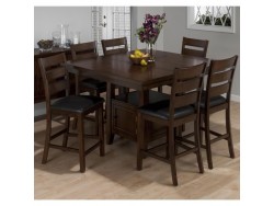 Taylor Brown Cherry 7 Piece Counter Height Dining Set with Storage