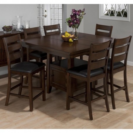 Taylor Brown Cherry 7 Piece Counter Height Dining Set with Storage