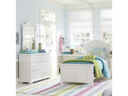 Summer House Youth Panel Bed, Dresser & Mirror