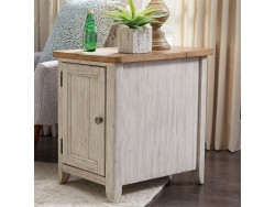 Farmhouse Reimagined Door Chair Side Table w/ Charging Station