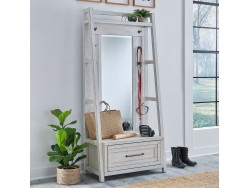 Modern Farmhouse Hall Tree - White